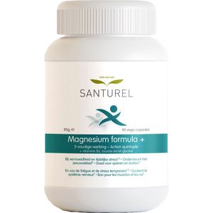 Santurel Magnesium formula + - 3 magnesiumbronnen - 450 mg - vitamine B6 - taurine en glycine - 5-voudige werking
