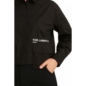 Karl Lagerfeld Jeans - A4W11004 KLJ BOXY WOVEN SHIRT - Zwart - Crop Shirt