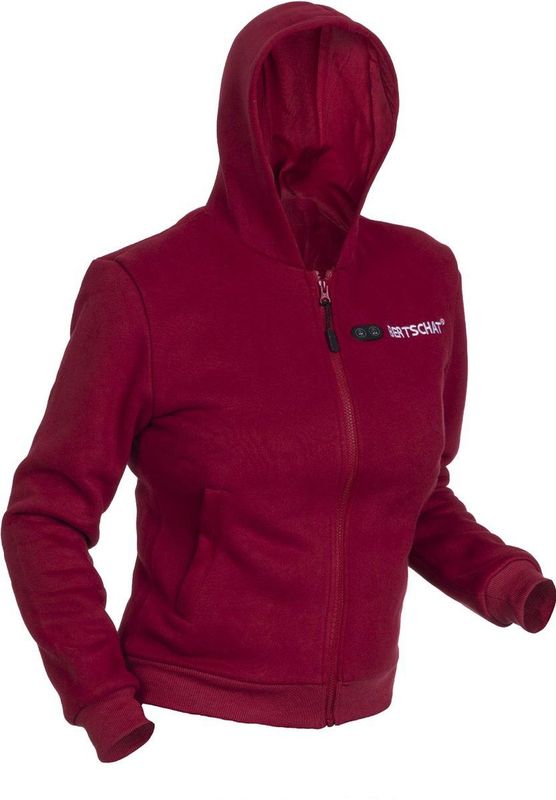 Verwarmde Hoodie - Heren | Verwarmd Vest | Dual Heating | Bordeauxrood | Incl. twee powerbanks | S