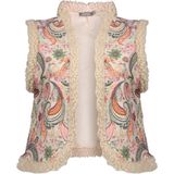 Geisha - Gilet - Beige/soft Pink - Met Teddy En Geweven Print Dessin - 55899