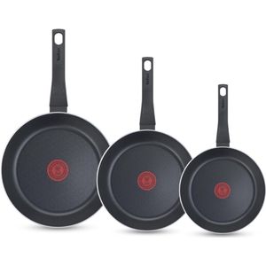 Tefal Easy Cook & Clean Koekenpannenset - 24/28/32cm - Niet geschikt voor Inductie - Anti-aanbaklaag - Aluminium - Zwart