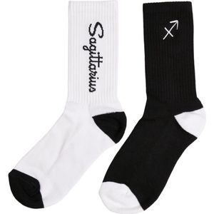 Mister Tee - Sagittarius Zodiac 2-Pack Sokken - 35/38 - Zwart/Wit
