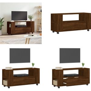 vidaXL Tv-meubel 102x34-5x43 cm bewerkt hout bruineikenkleurig - Tv-kast - Tv-kasten - Tv-meubel - Hifi-meubel