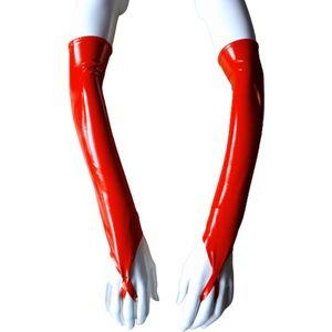 LATEX Handschoen XS/S Sexy Handschoenen Rood lange lak handschoen Glans Shiny Lakleer valentijn SM Gogo dancing dans accessoiren lange vingerloze gloves