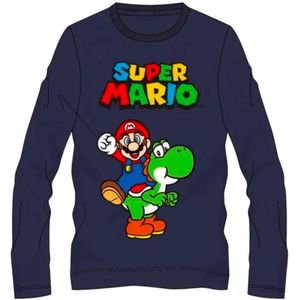 Super Mario t-shirt - blauw - Maat 110 / 5 jaar