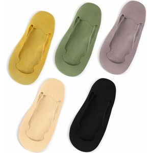 Su.B.dgn Zomer Kousenvoetjes Dames - 5 Pack - Footies Sokken - Stretch - Sneakersokken - One Size Past bij Maat 36-40 - Vijf Kleuren