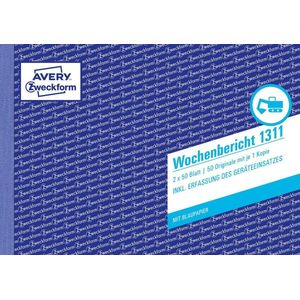 Avery-Zweckform Formulier wekelijks rapport 1311 DIN A5 liggend Aantal paginas: 100