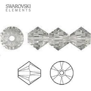 Swarovski Elements, Xilion Bicone (5328), 8mm, crystal silver shade, 24 stuks