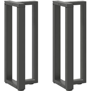 vidaXL Tafelpoten - T-vormig - Antraciet - 2 stuks Console Tafelpoten - T-vormige Tafelpoten - Stalen Tafelpoten - Zwarte Tafelpoten - Moderne Tafelpoten