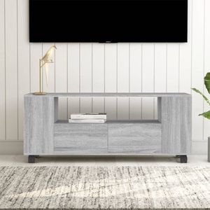 The Living Store Tv-meubel - Trendy - Tv-meubels - 120 x 35 x 48 cm - Grijs sonoma eiken