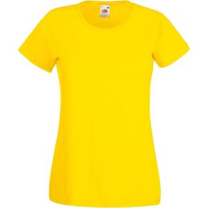 Fruit Of The Loom Dames / Vrouwen Damens-Fit Valueweight T-shirt met korte mouwen (Geel)