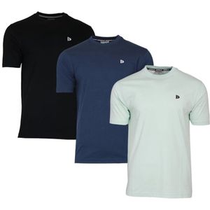 3-Pack Donnay - T-shirt (Vince) - Sportshirt - Heren - Black/Navy/Mint green (685) - maat M
