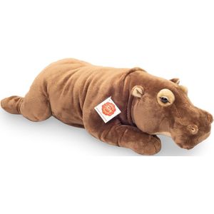 Hermann Teddy Knuffeldier Nijlpaard - zachte pluche stof - premium knuffels - bruin - 48 cm