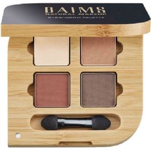BAIMS Eyeshadow Quad Naturelle – Natuurlijke Oogschaduw 100% Biologisch & Vegan – Nude Palet met 4 Tinten – Navulbare Bamboe Verpakking – 6 g