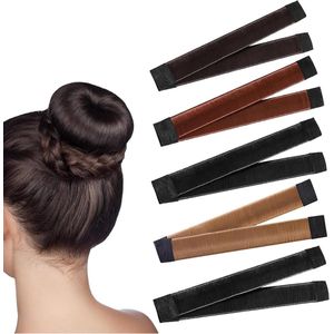 Allecto Plus - Knotmaker en Haarbroodmaker voor Meisjes en Dames - Vlechthulp - Knoopringen voor Haarstyling - Frans Haaraccessoire - Donut Snap-Roll-Bun Gereedschap - Geschikt voor Lang en Dik Haar - 5 Stuks