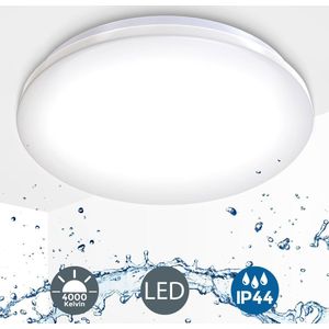 B.K.Licht - LED Badkamerverlichting - plafondlamp - witte badkamerlamp -IP44 - Ø38.2cm - met 1 lichtpunt - 4.000K - 1.600Lm - 18W LED