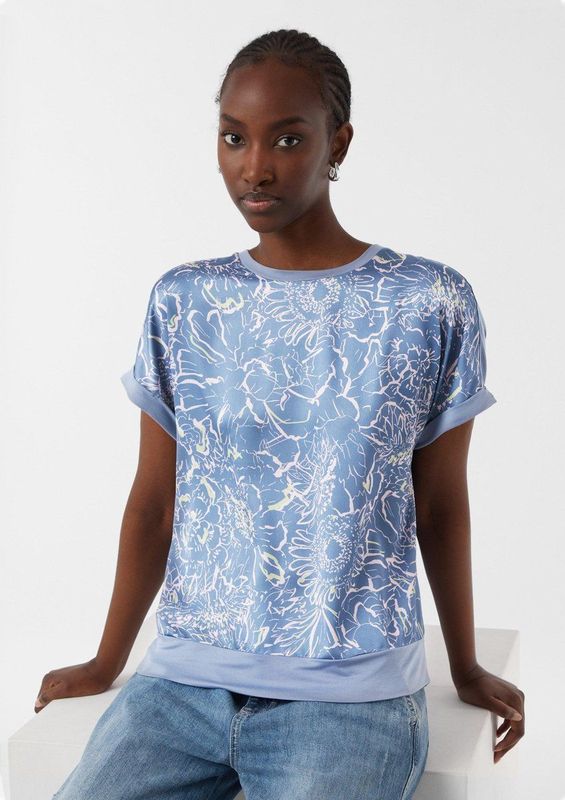 comma - T-Shirt - Zwart