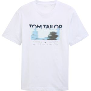 TOM TAILOR - Shirt - Lichtblauw - Kwartmouw - Normale Pasvorm