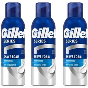 Gillette Series Scheerschuim - Met Cacaoboter - 3 x 250 ml - Voordeelverpakking