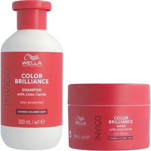 Wella - Invigo Color Brilliance Shampoo Gekleurd & Dik Haar 300ml - Invigo Color Brilliance Mask Gekleurd & Dik Haar 150ml - Voordeelverpakking