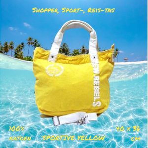 New Rebels - Shopper, Sport-, Strand-, Reis-, Schouder-tas - SPORTIVE YELLOW - Helder Geel - 40x36 cm - Volwassenen Jeugd Kinderen - Unisex - Casual Reizen