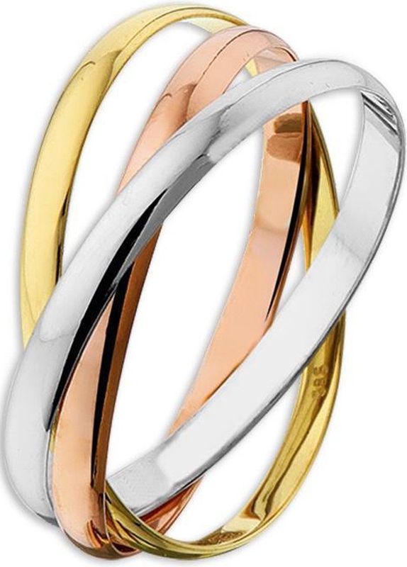 The Jewelry Collection - TC-31179 - Ring 3-in-1 - Tricolor - 16.50 mm