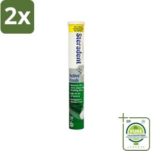 Steradent Kunstgebit Reinigingstabletten Active Fresh Plus 30 tabletten - Voordeelverpakking - 2 stuks - Kunstgebit reinigen - Kunstgebit reinigingstabletten