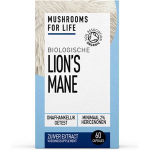 Mushrooms4Life / Lion's Mane capsules biologisch paddenstoel supplement – 60CAPS