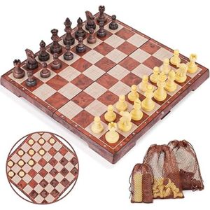 Equivera Magnetisch Schaakspel - Magnetisch Schaakspel - Magnetisch Schaakbord - Magnetisch Schaakset - Schaakbordspel -Inklapbaar Schaakbord