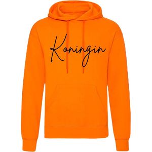 Koningsdag hoodie dames-Oranje-Koningin-Maat S