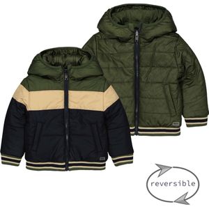 Quapi jongens reversible winterjas Rick aop Green Wood Grunge