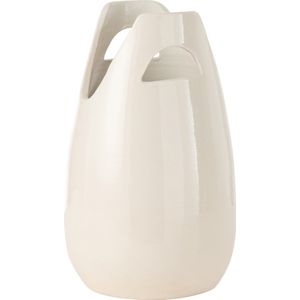 J-Line vaas Handvat - keramiek - wit - large - 40 cm hoog