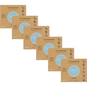 Ginger Organic Super Tampons - 6 stuks - Biologisch - Super absorberend - Natuurlijk