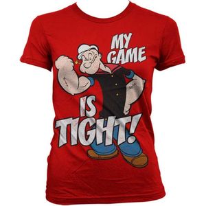 Popeye Dames Tshirt -M- Game Is Tight Rood