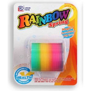 Rainbow trapveer - regenboog - springveer speelgoed traploper rups spring - funcadeau schoencadeautje - 7 cm