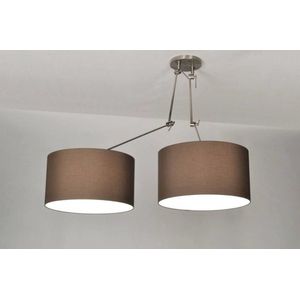 Lumidora Hanglamp 30112 - 2 Lichts - E27 - Bruin - Textiel