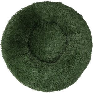 KUSSIES® Kussen 50 Cm Met Wasbare Hoes - Mosgroen - Hondenkussen Kattenkussen - Donut Ronde Kattenmand Kat Hond Fluffy Groen Groene Donkergroene