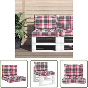 The Living Store Palletkussens 2 st stof ruitpatroon rood - Dynamische Sleutel - Gereedschap - Mechanica - Klikmechanisme - Torque Wrench