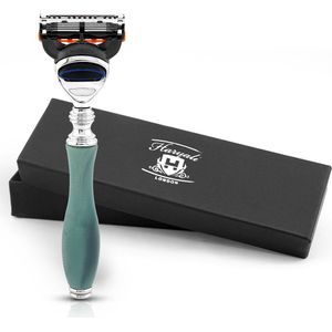 Haryali London Fusion 5 Scheermes voor Mannen - Prachtig Groen 5-kantig Scheermes voor Dames & Scheermes voor Heren - Lichaam & Gezicht Scheermes - Herbruikbaar Scheermes - Groen