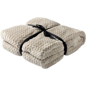 Dutch Decor - MARA - Plaid 150x200 cm - superzachte deken met zigzagpatroon - Pumice Stone - beige