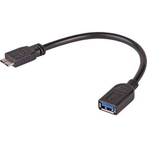 Akyga AK-AD-30 tussenstuk voor kabels USB A Micro-USB B Zwart