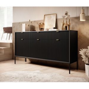 Meubella - Dressoir Navil - Zwart - 154 cm