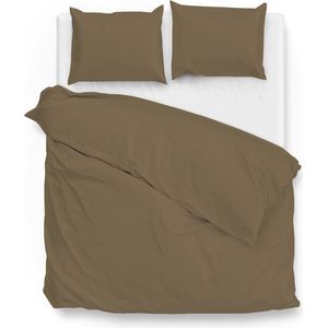 ZoHome Real-Taupe Dekbedovertrek Satinado 240x200-220 cm + 2 slopen 60x70 cm, gemaakt van 100% Katoen-Satijn