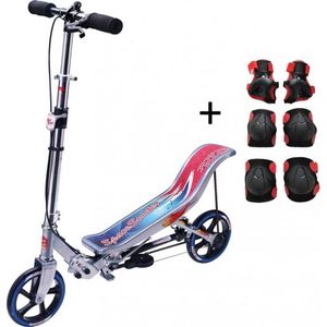 Space Scooter X580 - Step - Zilver / Blauw - Limited Edition + ThysToys Beschermset