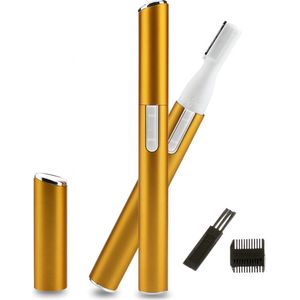 Precisietrimmer - Goud - Wenkbrauw Trimmer - Trimmer - Gezichtshaar verwijderen - Wenkbrauw epilator - Gezicht Ontharing - Epileer apparaat - Met Batterij