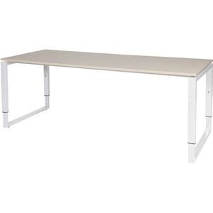 Verstelbaar Bureau - Domino Plus 200x80 grijs - wit frame