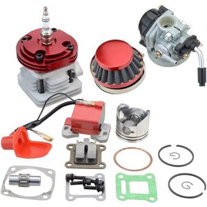 Nieuwe titel: 44 mm Cylinder Large Bore 53 cc 54 cc Carburetor Air Filter Spark Plug Set met L7T Top Kit Piston voor 47 cc 49 cc 2 Stroke Engine Pocket Bike Mini Cacing Bike
