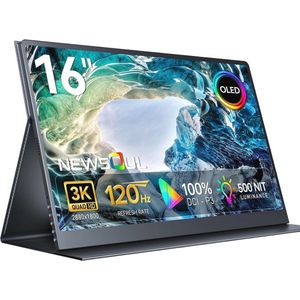 Draagbare 16 inch OLED Monitor 3K 2880x1800 met 120Hz en 1ms