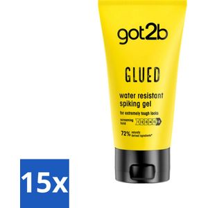 15 x Got2B - Styling Gel - Glued - 150 ml - Haar Fixatie - Styling Gel - Haar Hold - Vegan Styling Gel - Waterbestendig Haar