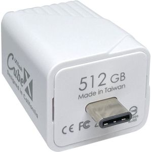 Back-up foto's en video terwijl je telefoon oplaadt iXflash CUBE 512 GB USB-C PioData
